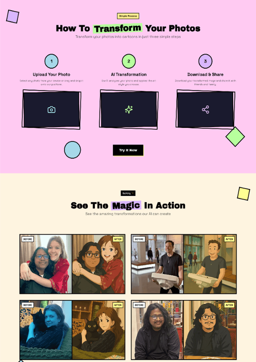 Artis | AI wrapper landing page preview 2
