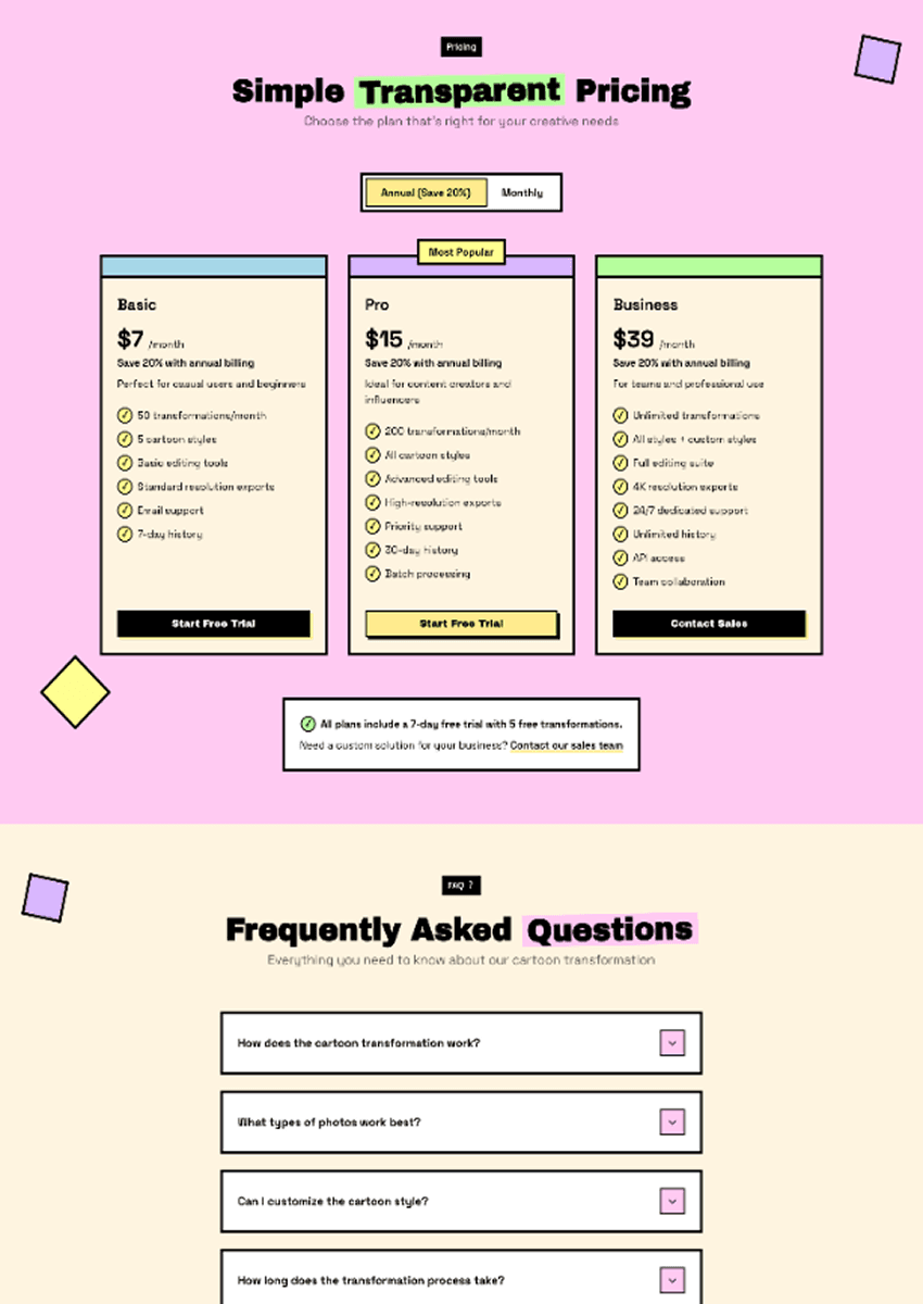 Artis | AI wrapper landing page preview 3